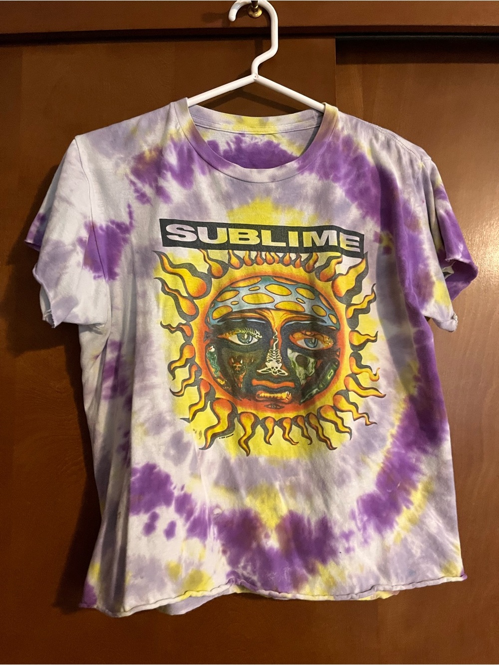 Hot Topic Sublime Tie-Dye Short Sleeve Tee - Purple Yellow White